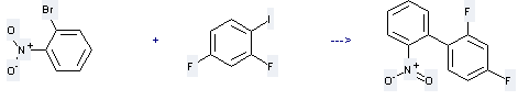 2,4-Difluoroiodobenzene can be used to produce 2,4-difluoro-2'-nitro-1,1'-biphenyl with 1-bromo-2-nitro-benzene at temperature of 120 °C